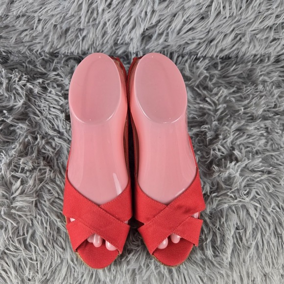 Viscata Barcelona Womens EU 40 US 9-9.5 Red Slip On Espadrilla 3" Wedges Sandals - Picture 3 of 10